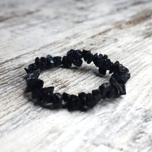 Black Tourmaline Crystal Chip Bracelet