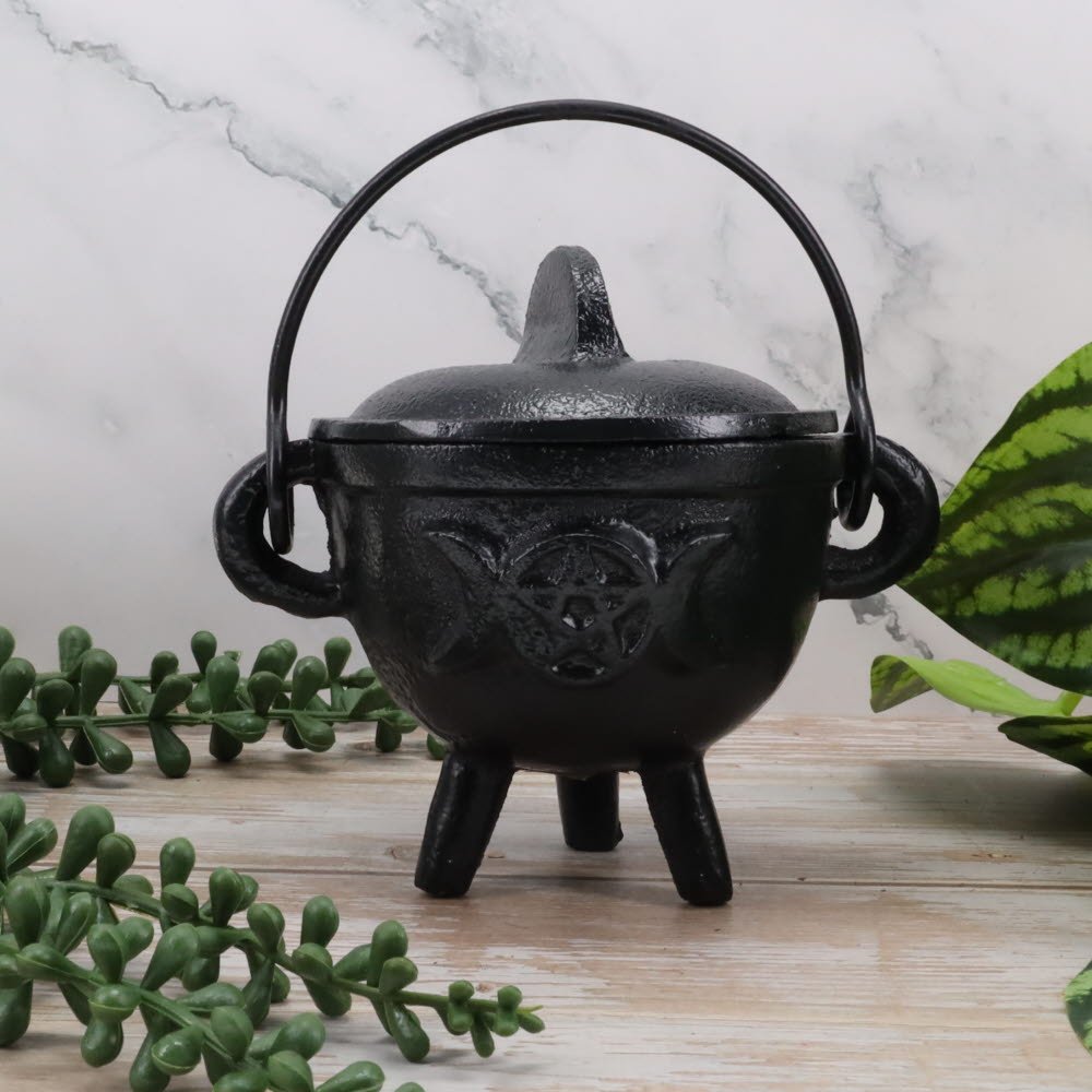 Cast Iron Triple Moon Cauldron | Protection, Cleansing &amp; Ritual Power