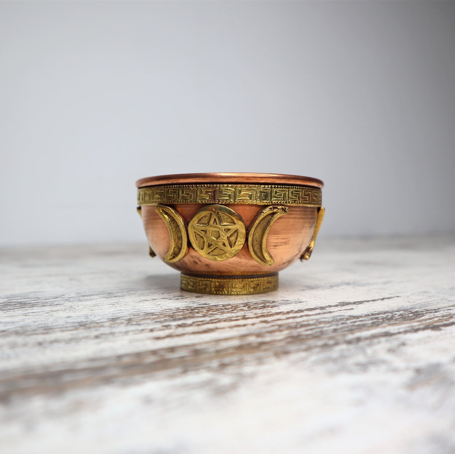 Triple Moon Copper Bowl | 7.5cm | Intuition, Protection & Ritual Power