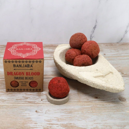 Banjara Dragon’s Blood Smudge Beads | Protection, Cleansing & Energetic Strength