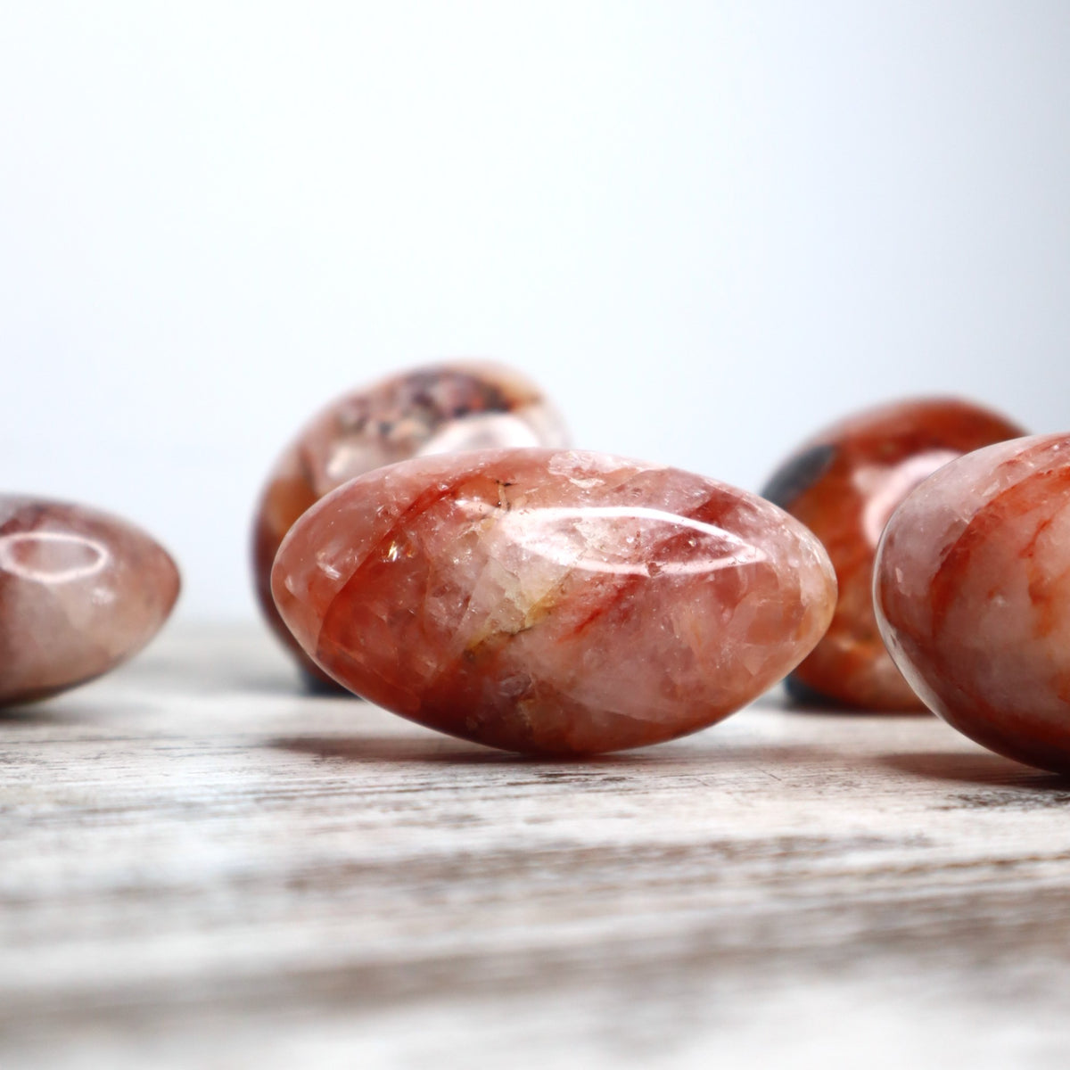 Fire Quartz Palm Stone | Grounding, Courage &amp; Emotional Clarity