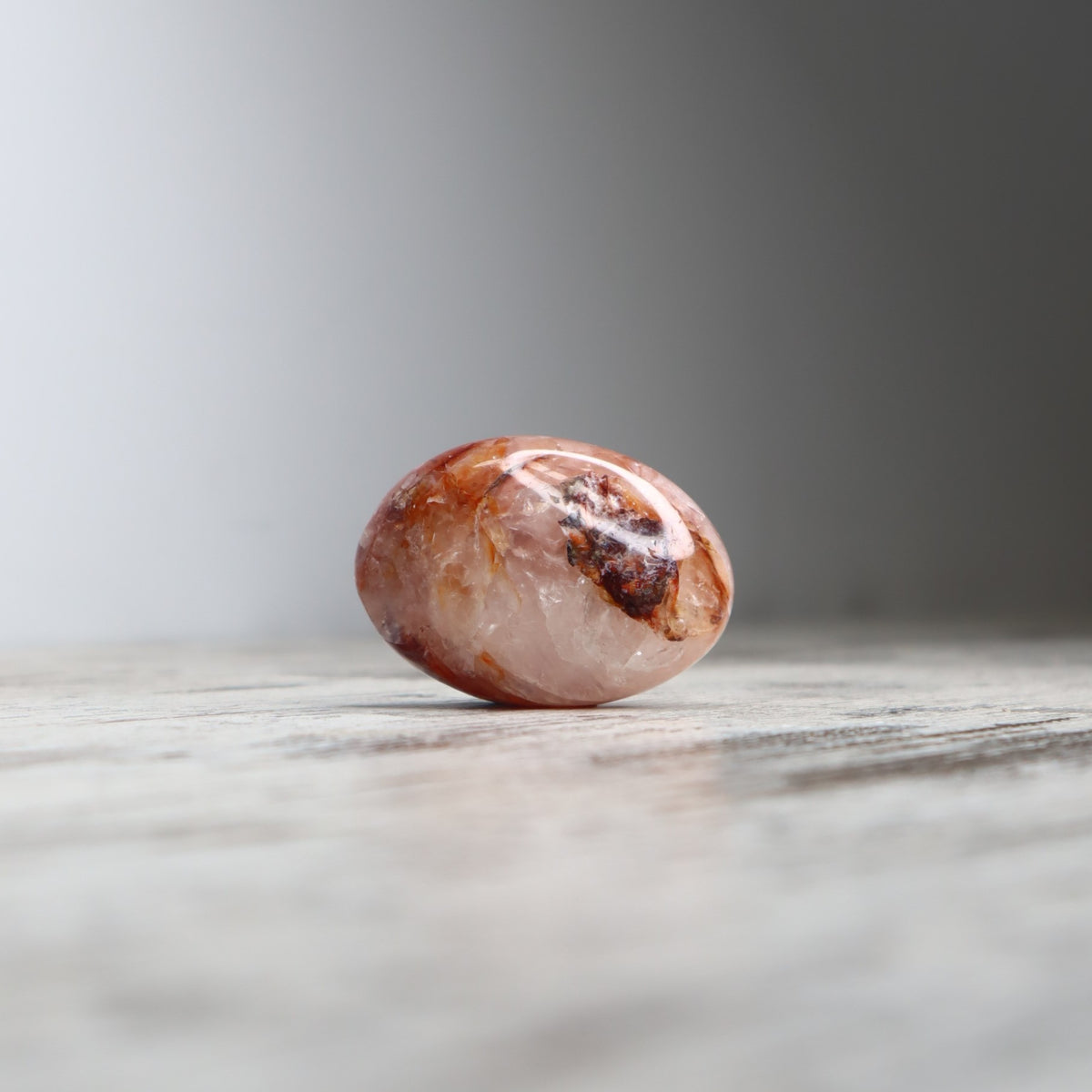 Fire Quartz Palm Stone | Grounding, Courage &amp; Emotional Clarity