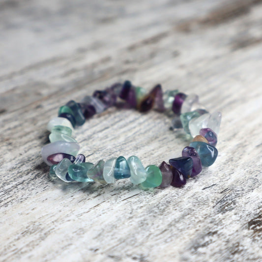 Fluorite Crystal Chip Bracelet
