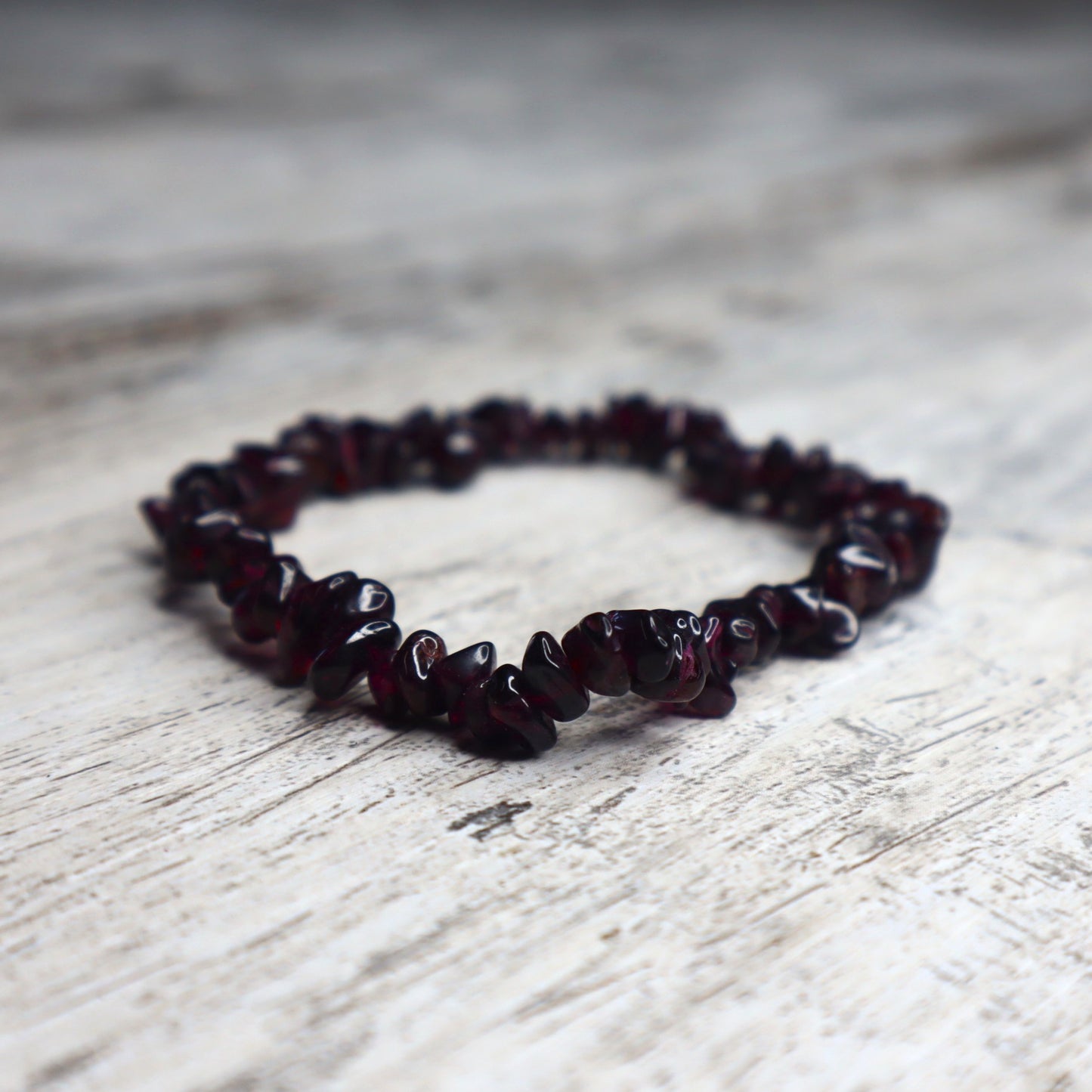 Garnet Crystal Chip Bracelet