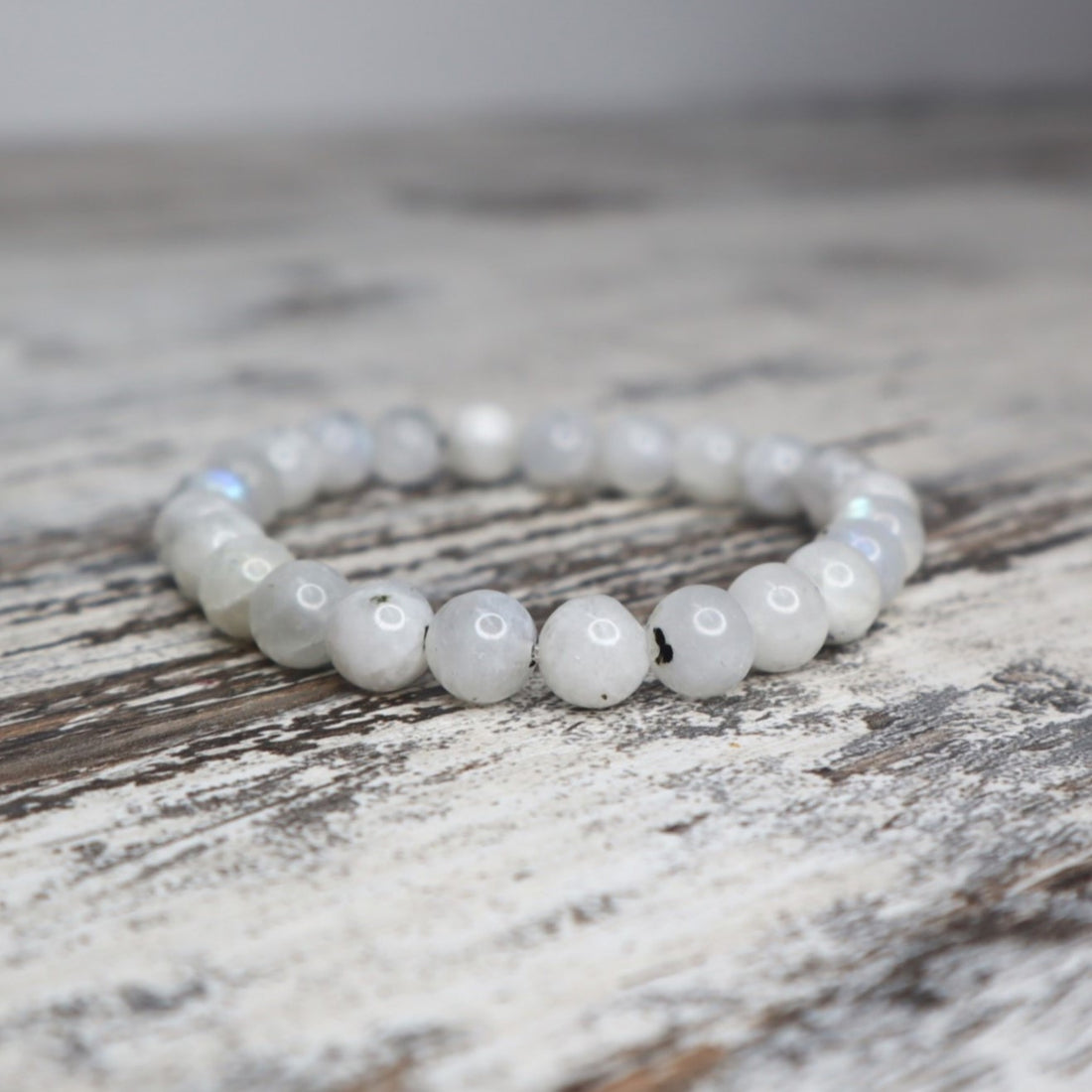 Rainbow Moonstone Bead Bracelet | 8mm | Divine Feminine, Intuition &amp; Emotional Balance
