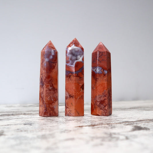 Pink Agate Point | Emotional Balance, Harmony & Inner Peace