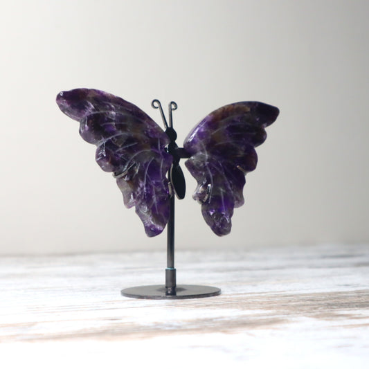 Amethyst Butterfly on Stand | Intuition, Calm & Spiritual Growth