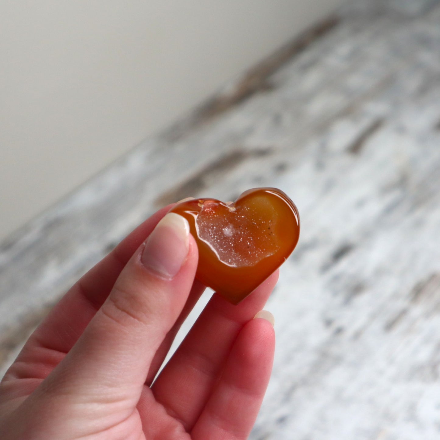 Carnelian Druzy Heart | Confidence, Vitality & Creative Fire