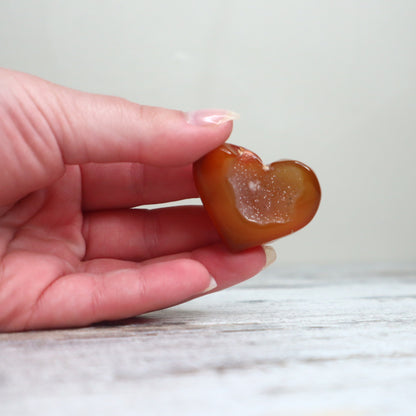 Carnelian Druzy Heart | Confidence, Vitality & Creative Fire