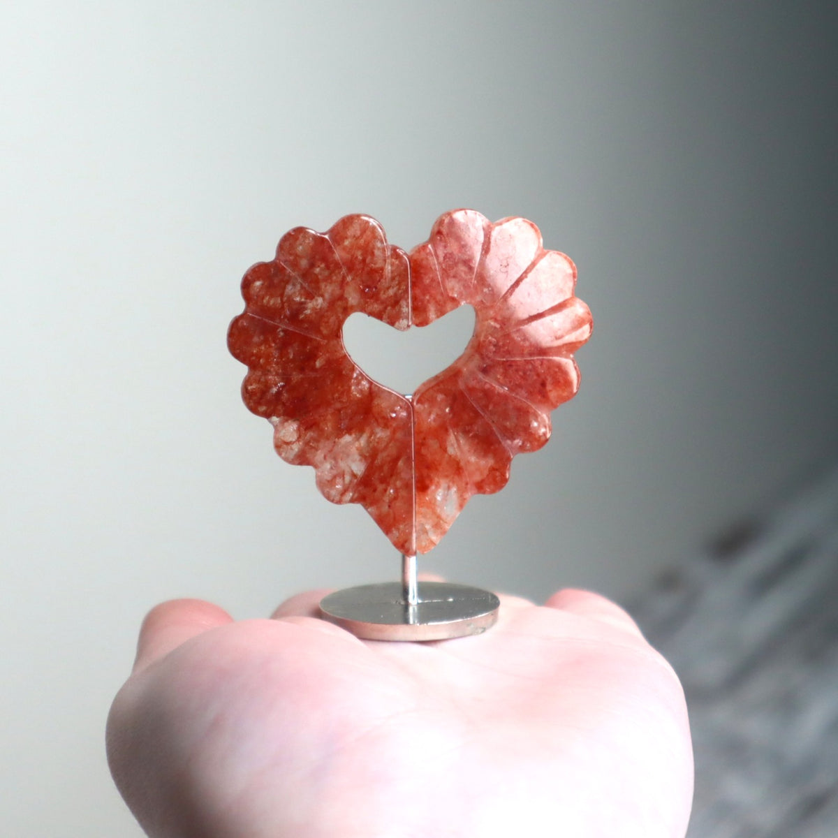 Strawberry Quartz Heart on Stand | Love, Joy &amp; Emotional Renewal