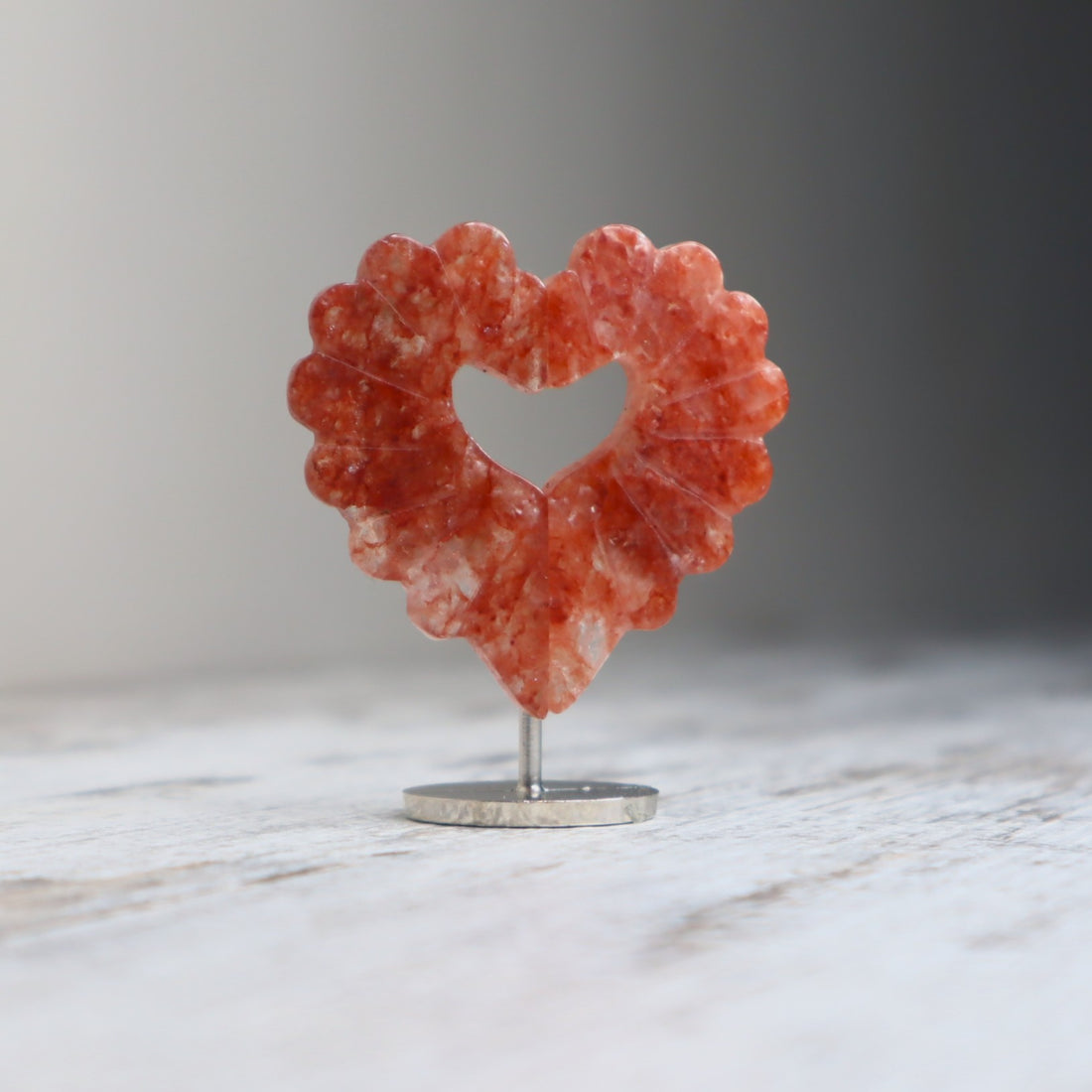 Strawberry Quartz Heart on Stand | Love, Joy &amp; Emotional Renewal