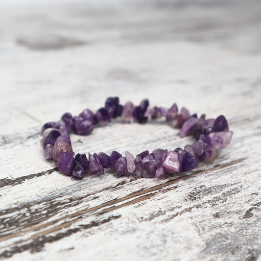 Lepidolite Crystal Chip Bracelet