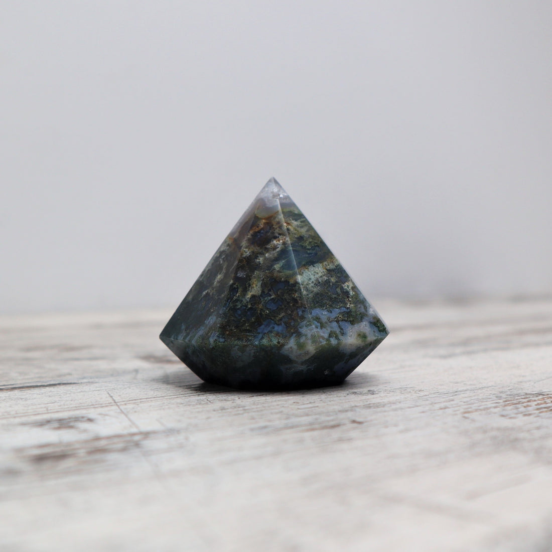 Moss Agate Diamond Carving | Growth, Grounding &amp; New Beginnings
