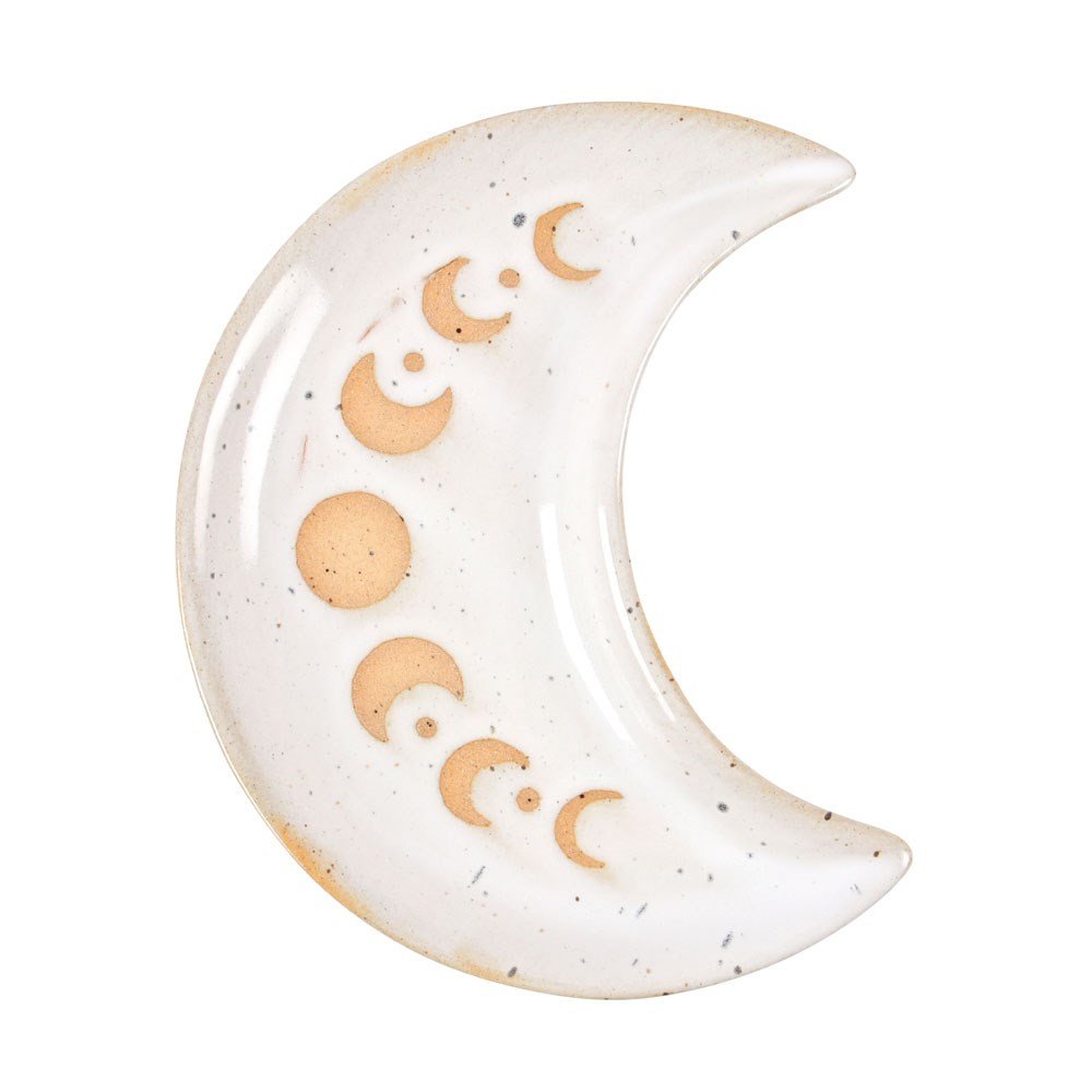 Moon Phase Crescent Ceramic Trinket Tray | Lunar Magic, Intuition &amp; New Beginnings