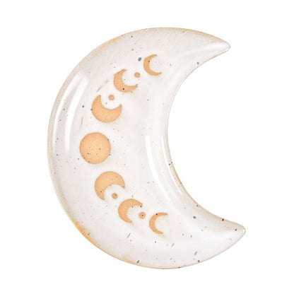 Moon Phase Crescent Ceramic Trinket Tray | Lunar Magic, Intuition &amp; New Beginnings