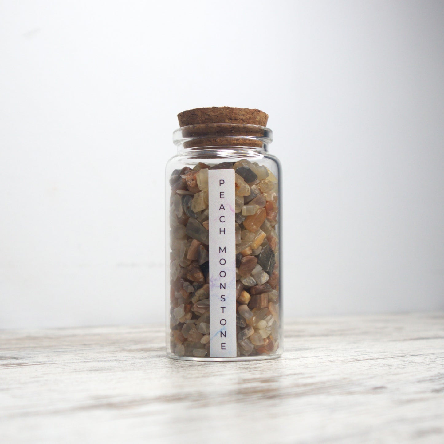 Peach Moonstone Chips Jar