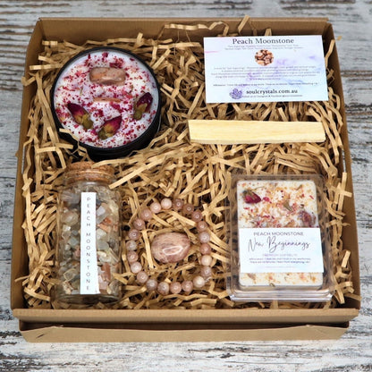 'New Beginnings' Gift Box | Peach Moonstone