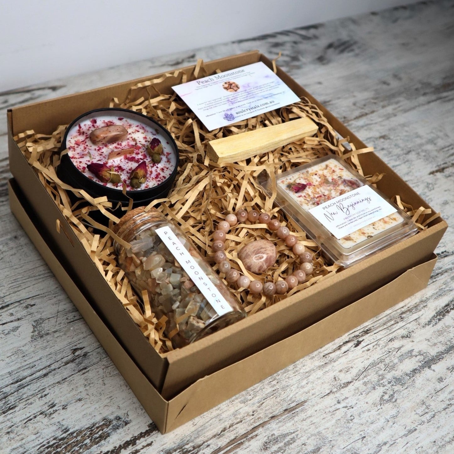'New Beginnings' Gift Box | Peach Moonstone