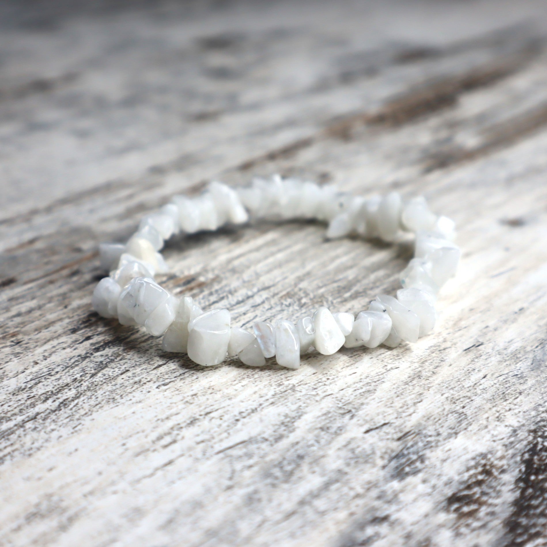 Rainbow Moonstone Chip Bracelet | Intuition, Protection &amp; New Beginnings