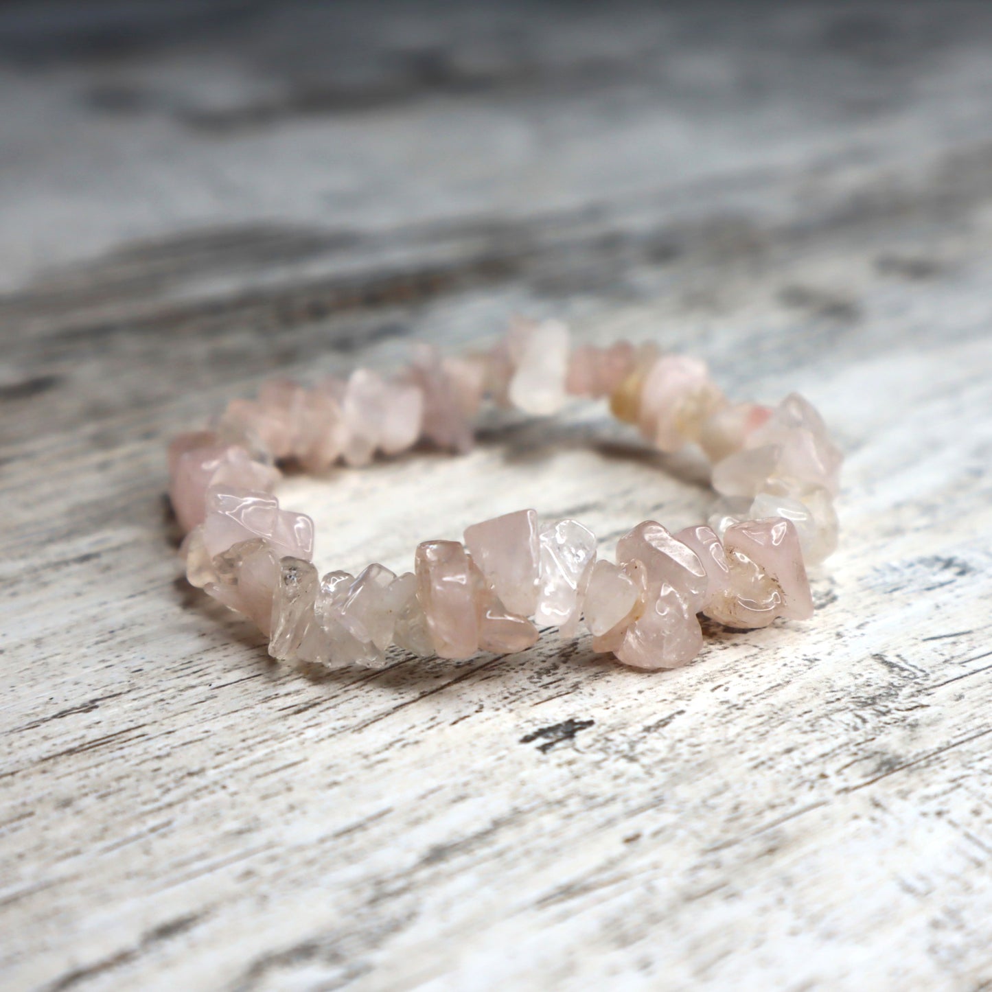 Rose Quartz Crystal Chip Bracelet