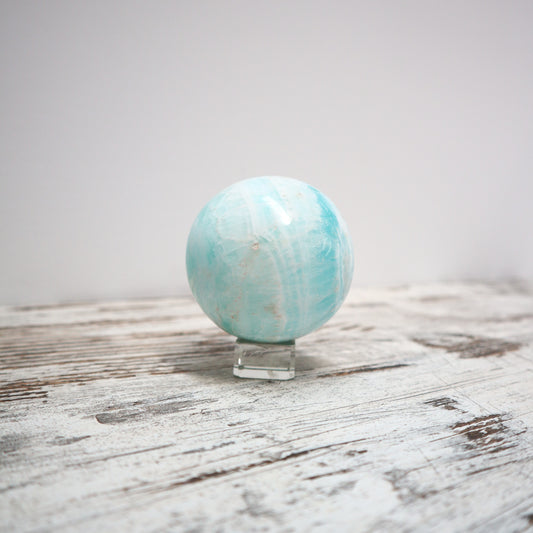 Caribbean Calcite Sphere | Inner Calm + Coastal Dreams