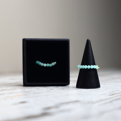 Amazonite Beaded Ring | Calm, Confidence &amp; Authentic Expression