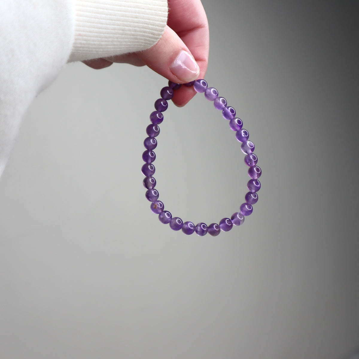 Amethyst Bead Bracelet | 6mm | Calm, Intuition &amp; Spiritual Protection