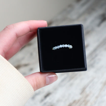 Aquamarine Beaded Ring | Calm, Clarity &amp; Communication
