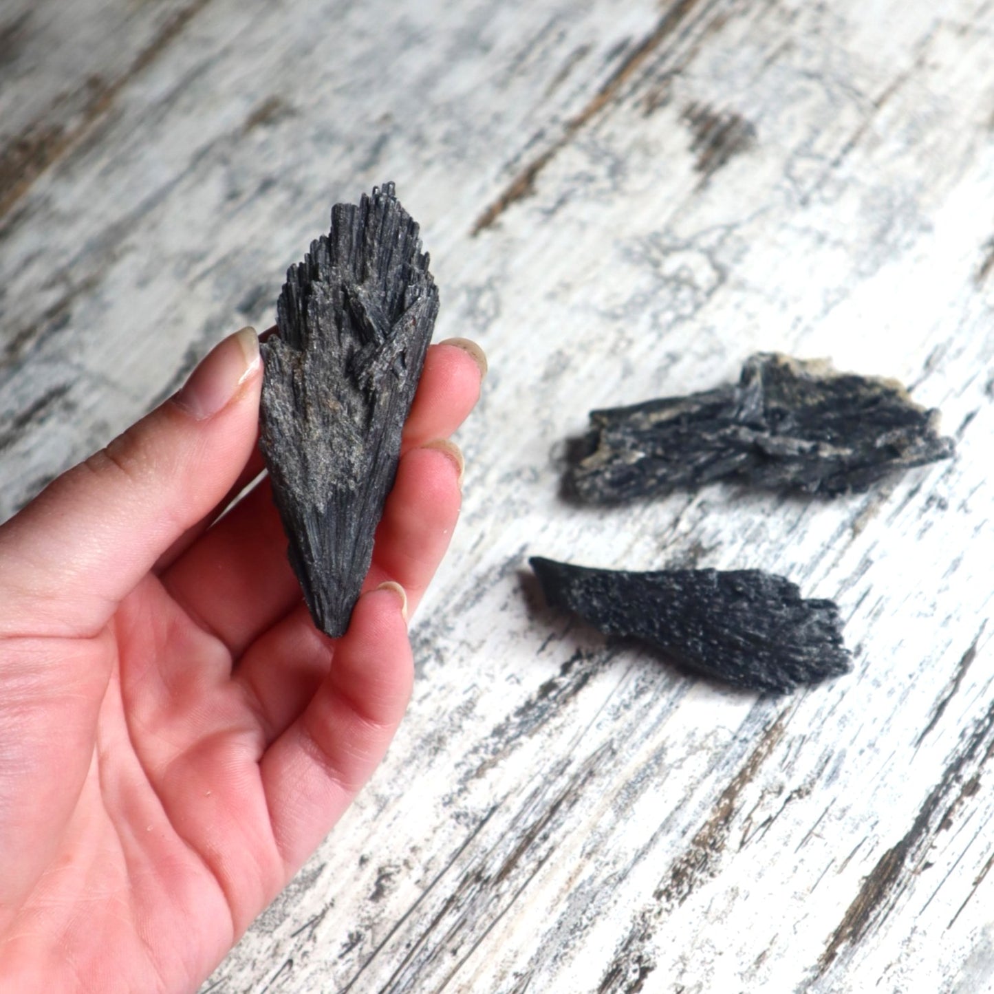 Black Kyanite Mini Cluster | Protection, Grounding & Energy Alignment