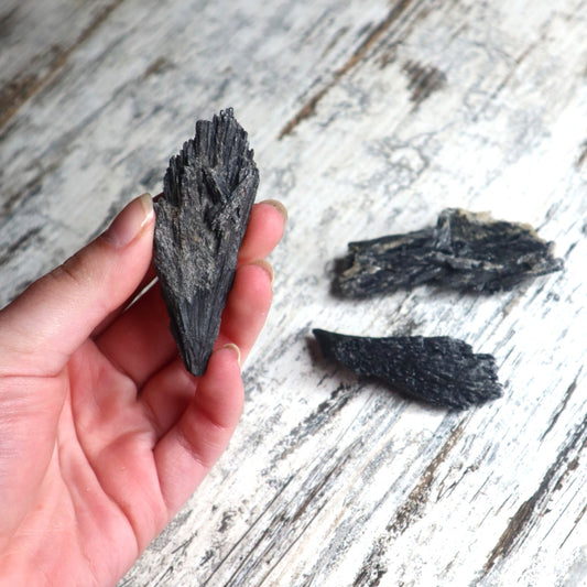 Black Kyanite Mini Cluster | Protection, Grounding & Energy Alignment