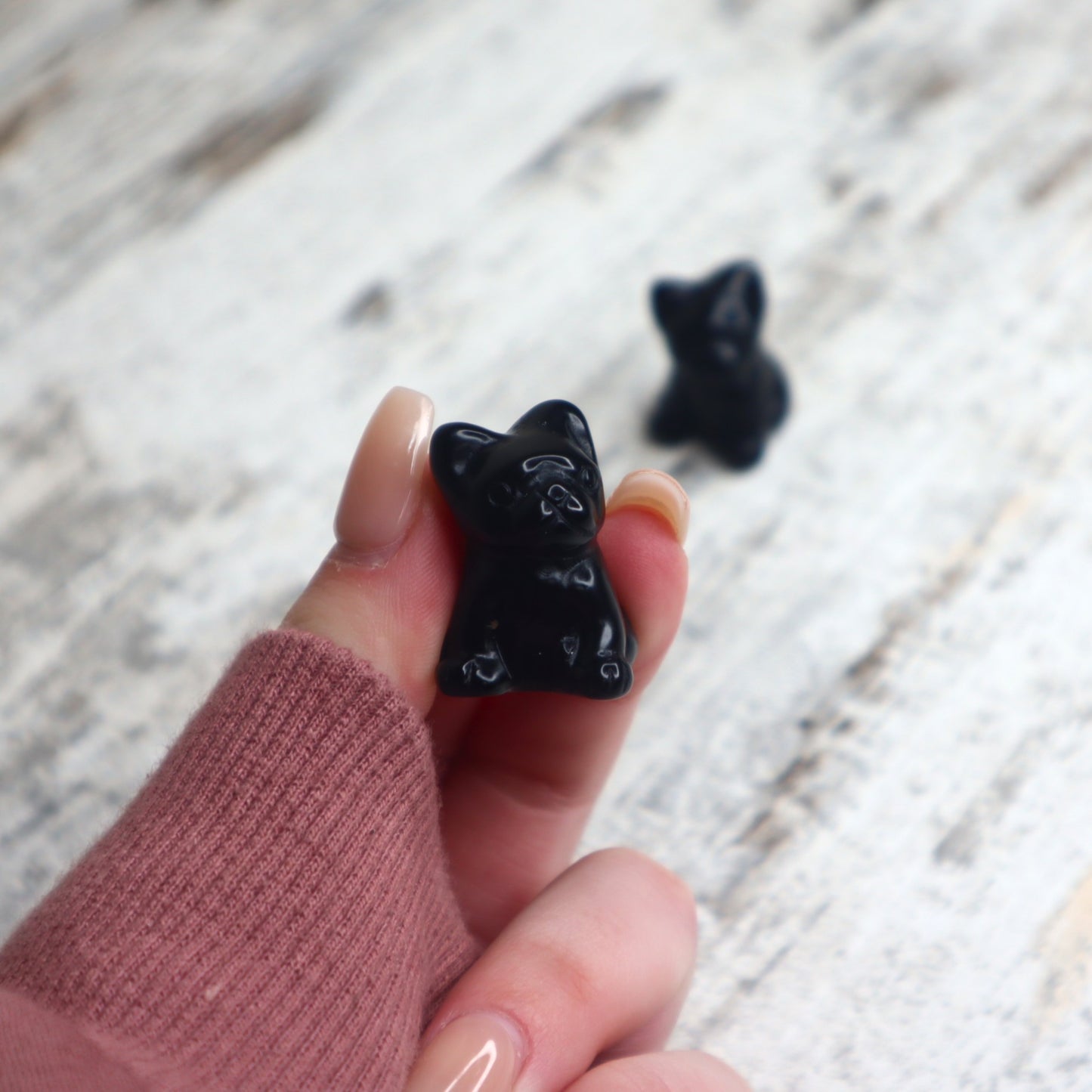 Black Obsidian Mini Bulldog Carving | Protection, Loyalty & Inner Strength