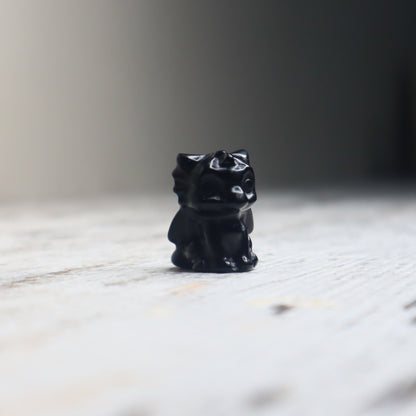 Black Obsidian Mini Dragon Carving | Protection, Wisdom & Inner Power
