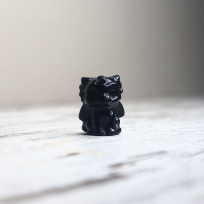 Black Obsidian Mini Dragon Carving | Protection, Wisdom & Inner Power