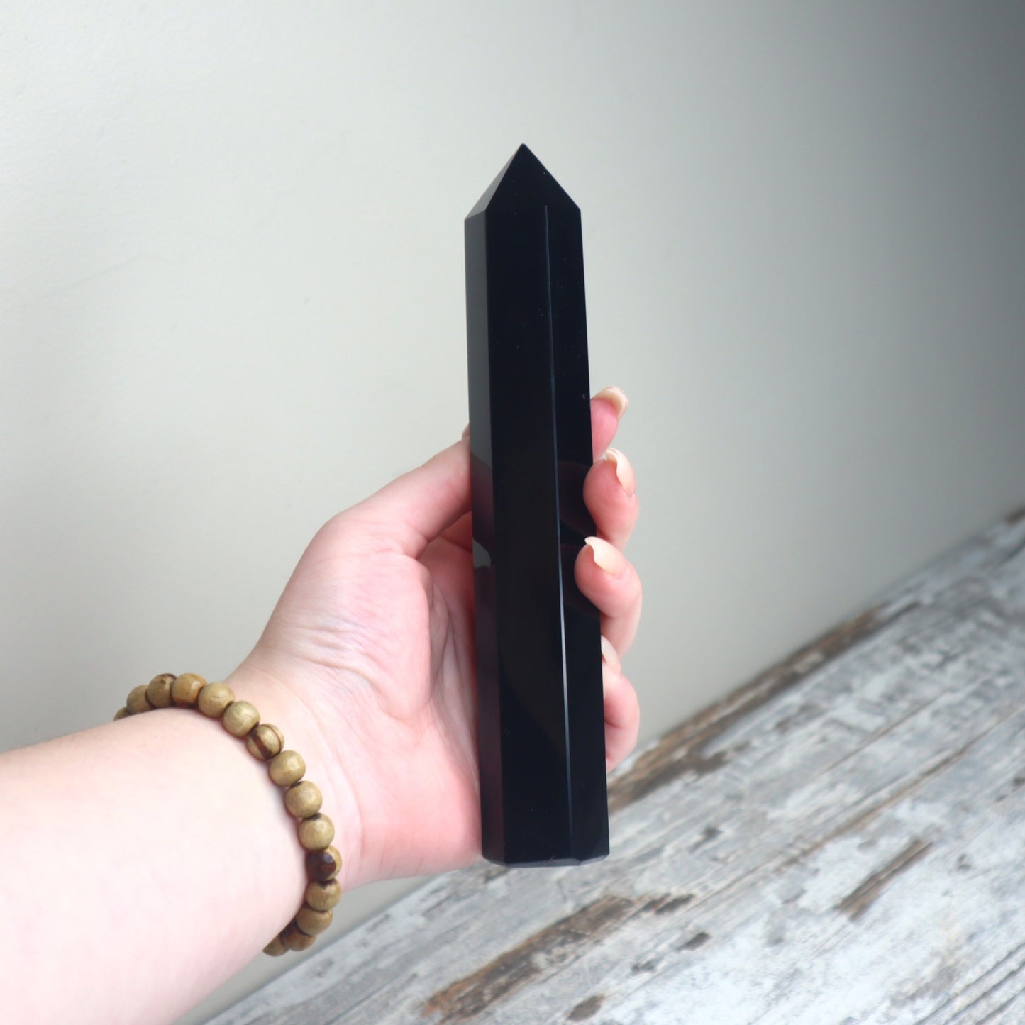 Black Obsidian Tower | Protection, Grounding & Energy Shield