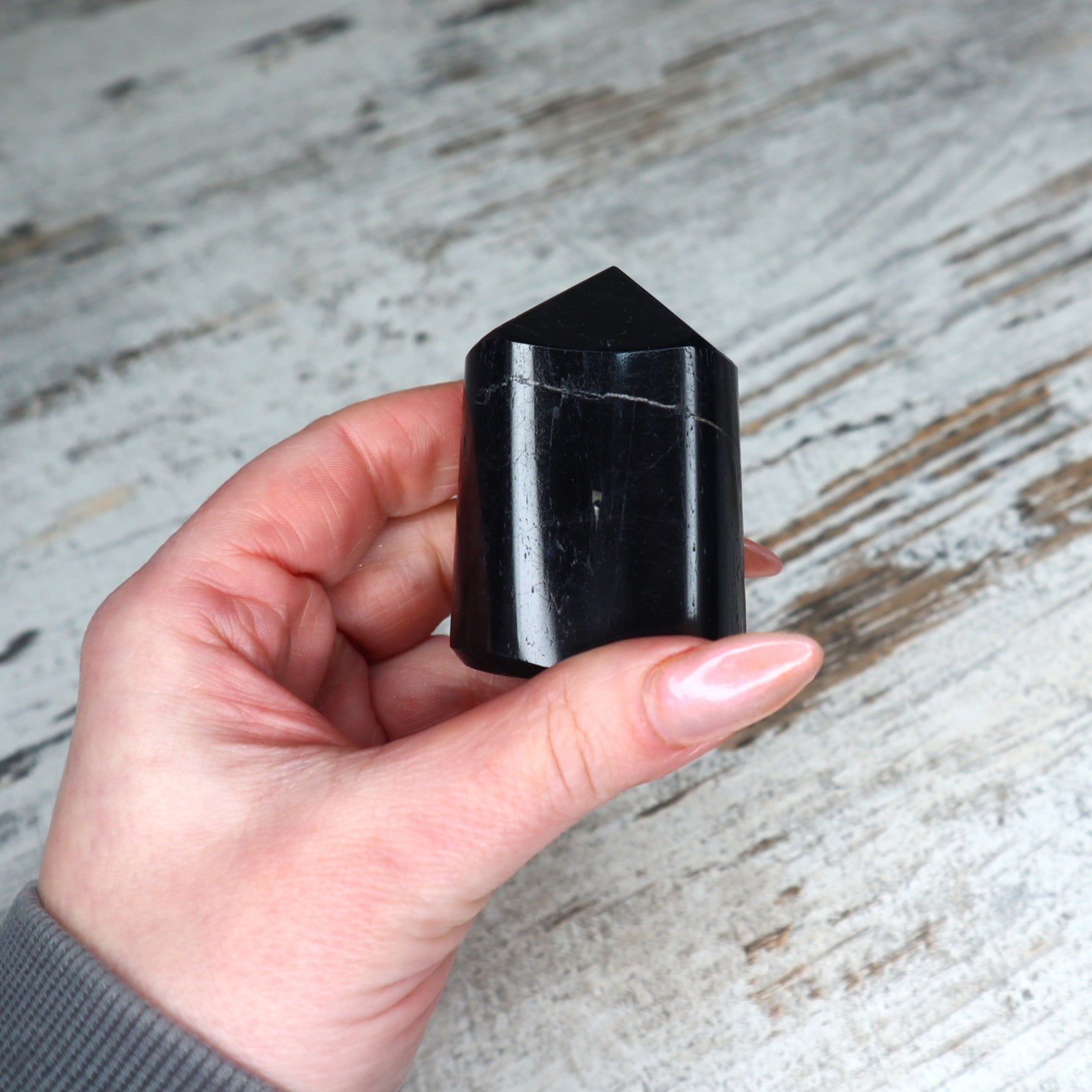 Black Tourmaline freeform crystal for grounding and protection.