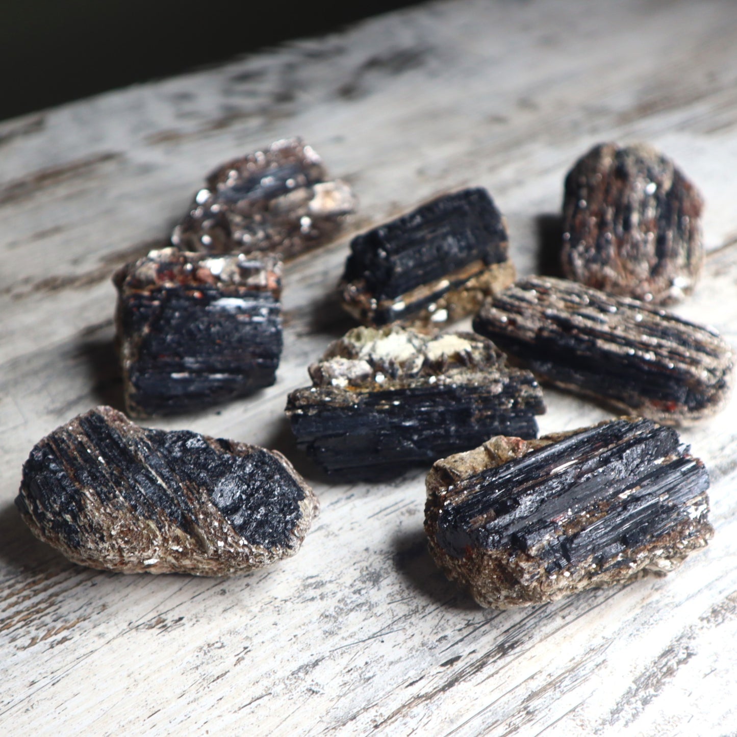Black Tourmaline with Mica Raw Cluster | Protection, Grounding & Reflective Awareness