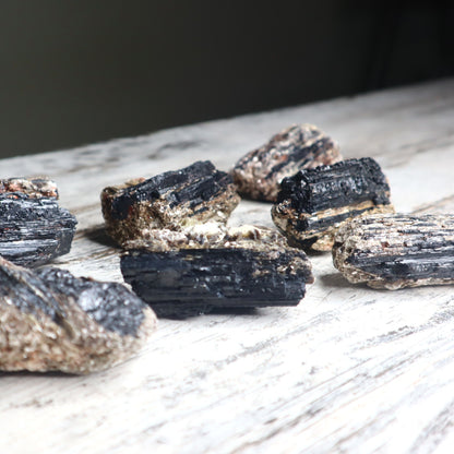 Black Tourmaline with Mica Raw Cluster | Protection, Grounding & Reflective Awareness