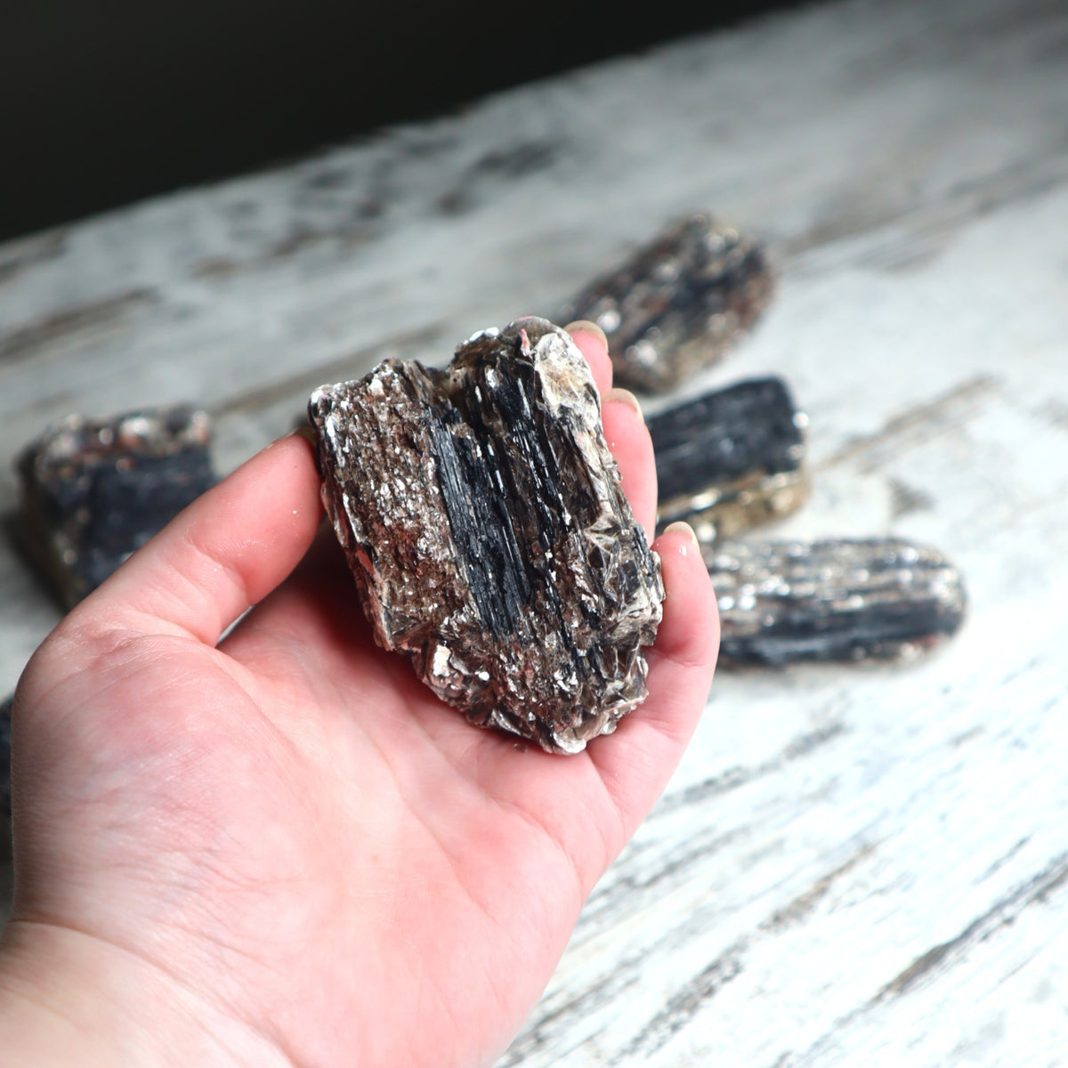 Black Tourmaline with Mica Raw Cluster | Protection, Grounding &amp; Reflective Awareness