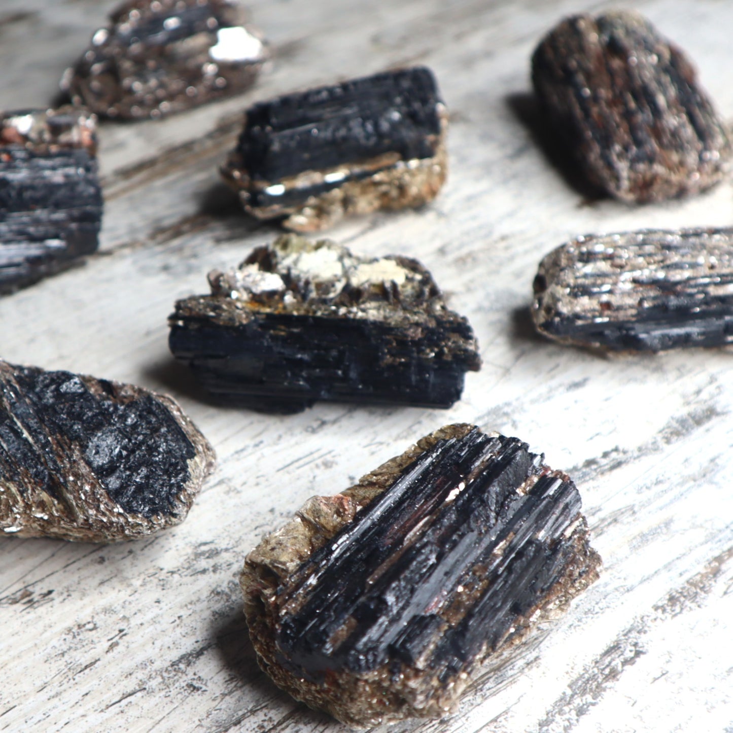 Black Tourmaline with Mica Raw Cluster | Protection, Grounding & Reflective Awareness