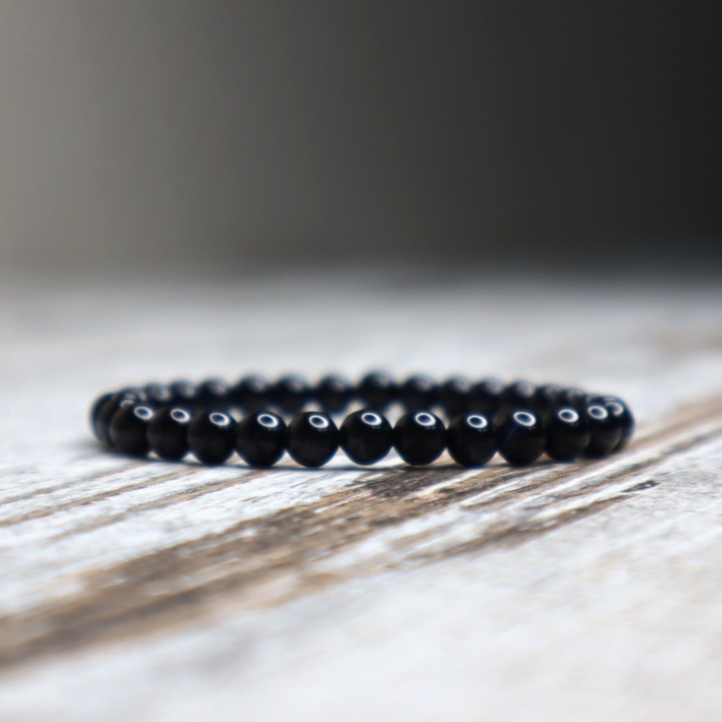 Black Agate Bead Bracelet | 6mm | Protection, Strength & Grounding