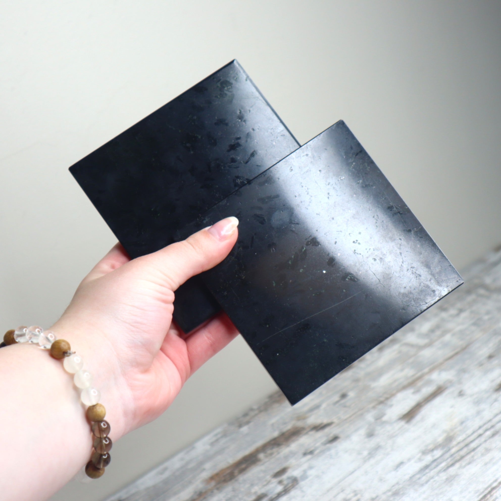 Black Tourmaline Charging Plate | Protection, Grounding &amp; Energy Cleansing