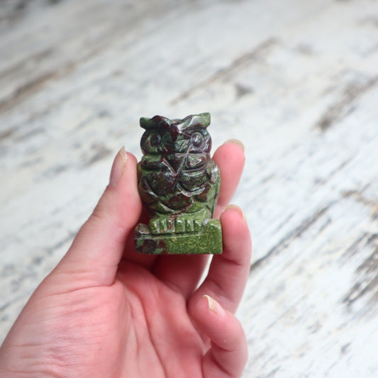 Bloodstone Owl | Strength, Courage & Grounded Protection