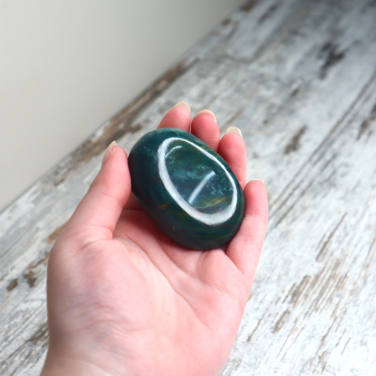 Bloodstone Palm Stone | Strength, Courage &amp; Grounded Vitality
