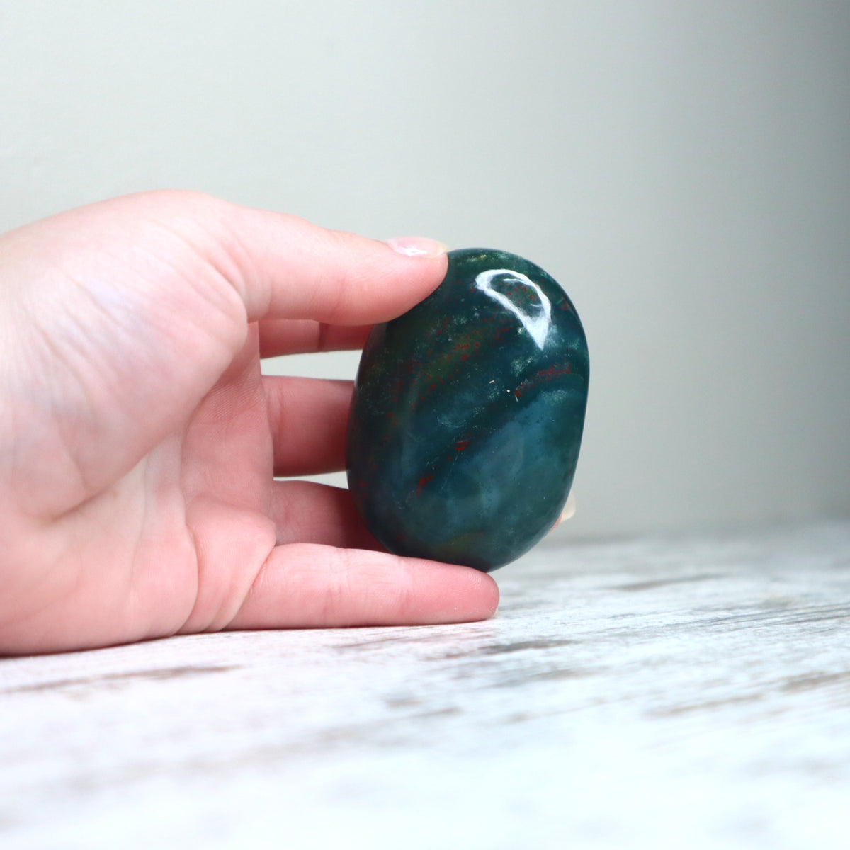 Bloodstone Palm Stone | Strength, Courage &amp; Grounded Vitality
