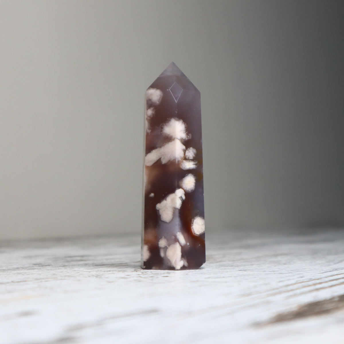 Blue Flower Agate Point | Personal Growth, Inner Peace &amp; Blossoming Potential