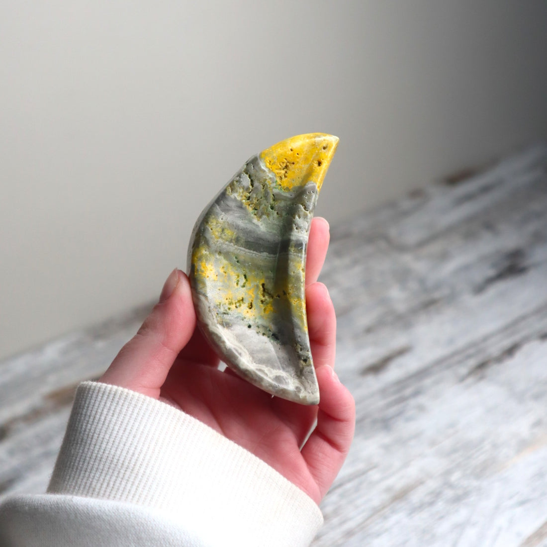 Bumblebee Jasper Mini Moon Bowl | Joyful Energy, Personal Growth &amp; Confidence