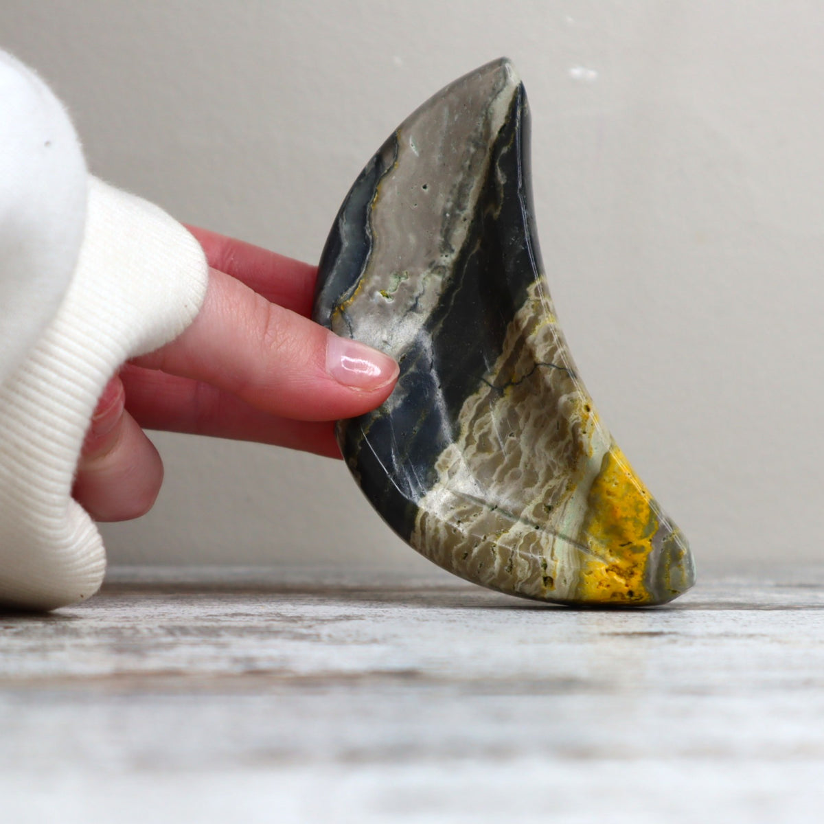 Bumblebee Jasper Mini Moon Bowl | Bold Transformation, Vitality &amp; New Beginnings