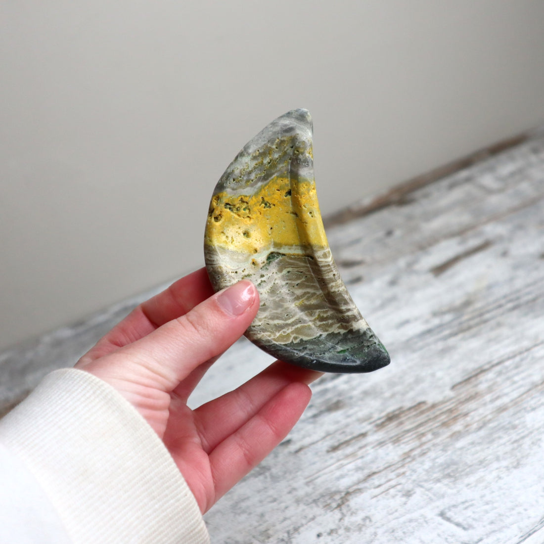 Bumblebee Jasper Mini Moon Bowl | Radiant Confidence, Purpose &amp; Positive Energy