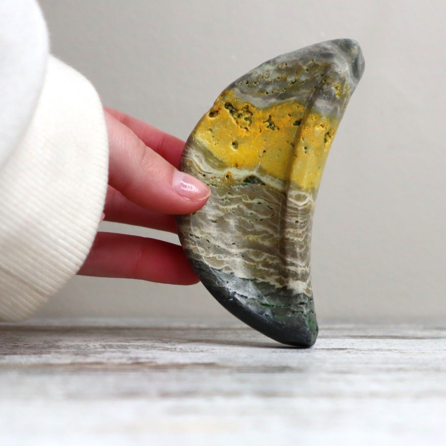 Bumblebee Jasper Mini Moon Bowl | Radiant Confidence, Purpose & Positive Energy