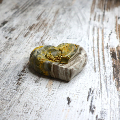 Bumblebee Jasper Heart Bowl | Joyful Courage, Love & New Beginnings